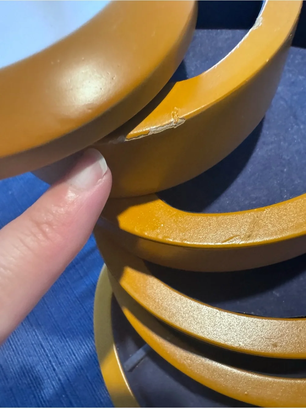MCM Mustard Yellow oval velvet jewelry box